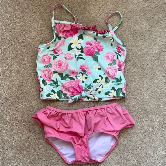 Ruffle Butts Other - Ruffle Butts swim size 6 Floral Tankini Set with Ruffle Detail